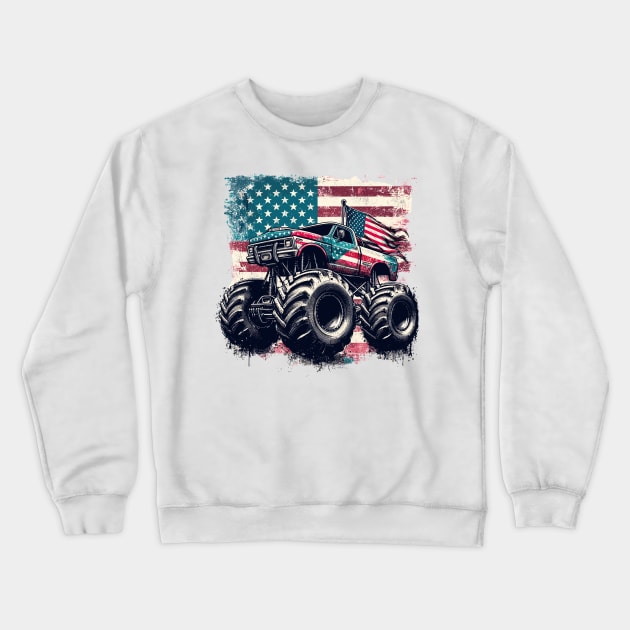 Monster Truck Crewneck Sweatshirt by Vehicles-Art